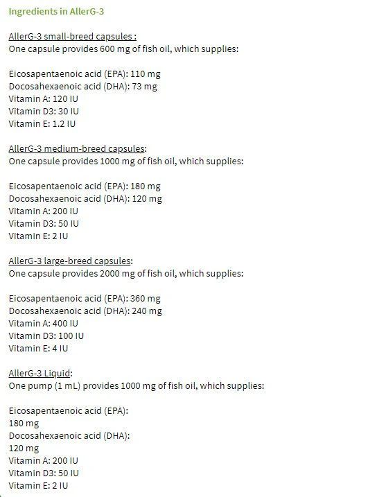 AllerG-3 Omega-3 Capsule Supplement For Large Dogs - Image 3